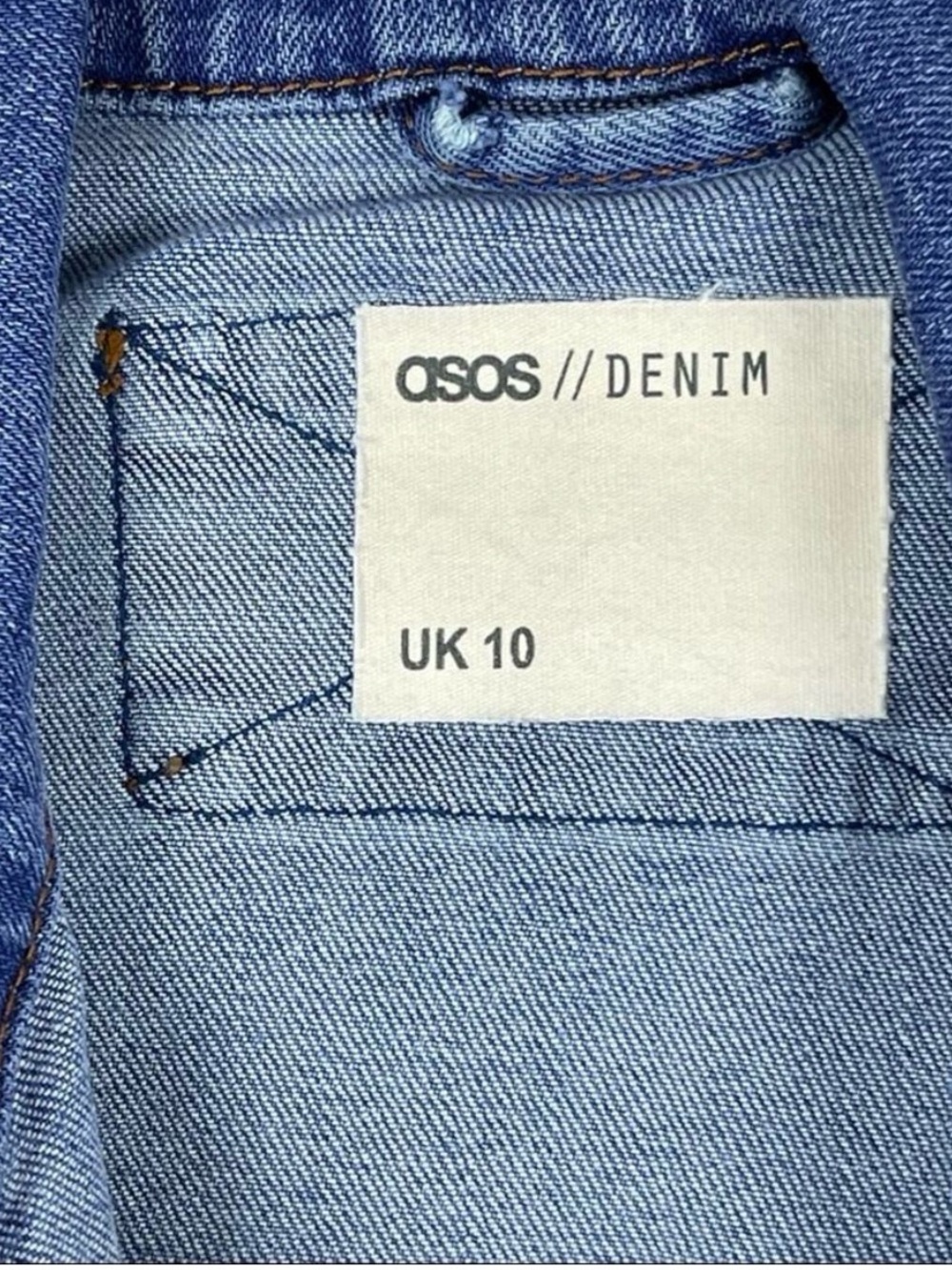 ASOS Trucker Jean Vest Oversized Sleeveless Blue Denim Medium Wash US 6 / UK 10 - Picture 9 of 11